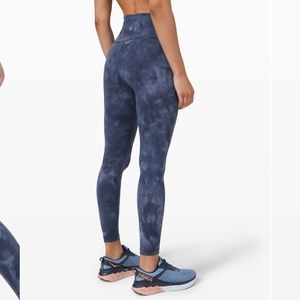 NWT Lululemon Wunder Train Tight 25” Diamond Dye Shade Naval Blue